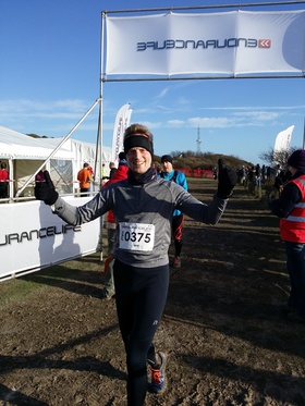 Na mecie 20 km w Dover 20.01.2016, 4 tygodnie po urazie